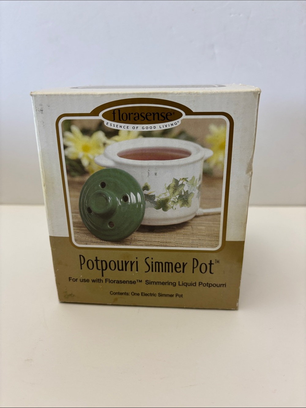 Vintage Green and White Potpourri Simmer Pot